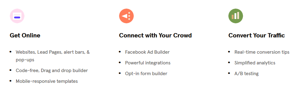 Get online, connect with your crowd/audience and convert your traffic.