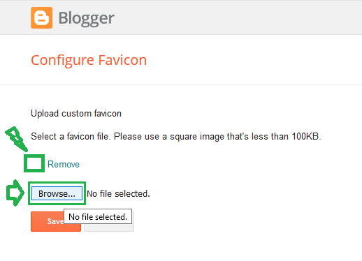 Click the Browse... button to upload your favicon image. 