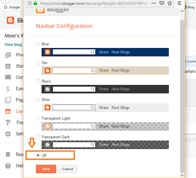 How To Remove Or Hide Navbar In Blogger - Step By Step 2