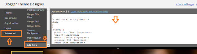 How To Create A Sticky Menu While Scrolling Using CSS/HTML or Javascript | Blogger, WordPress | Fixed Menu 4