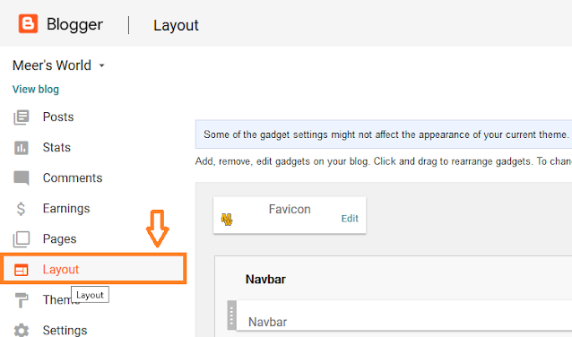 Go to Blogger Admin Panel. Click the Layout.