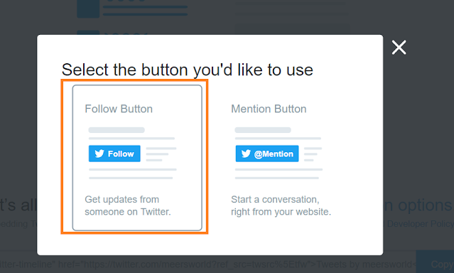 Click on the Follow Button box.