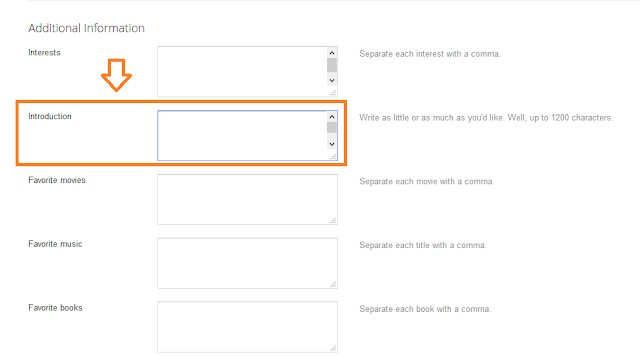 Scroll down to "Additional Information" section. Enter the author bio in the "Introduction" textarea.