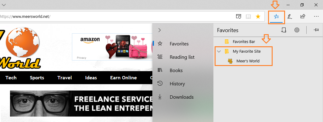 How To Bookmark Pages On Microsoft Edge In Windows 10 | Add To ...