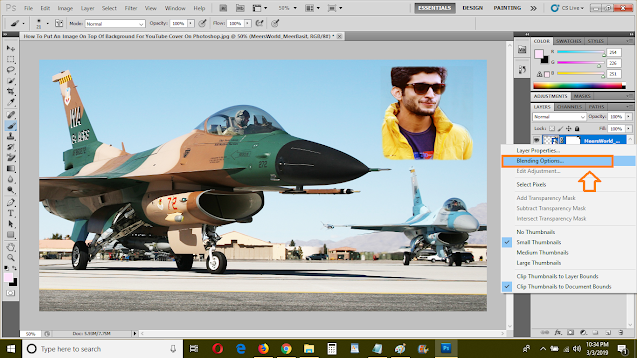 Photoshop: How To Put An Image On Top Of YouTube Thumbnail With Transparent Background