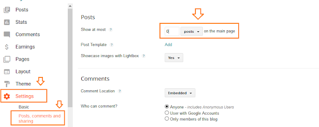 How To Show Zero Posts On Blogger Main Page/Home Page 0