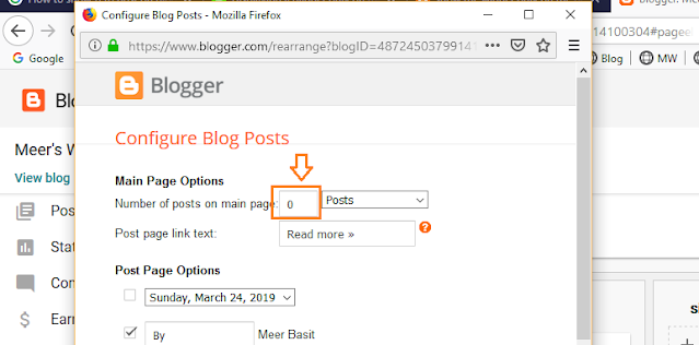 How To Show Zero Posts On Blogger Main Page/Home Page 5