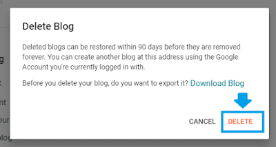 How To Delete/Restore Blogger Blog - Step By Step 2