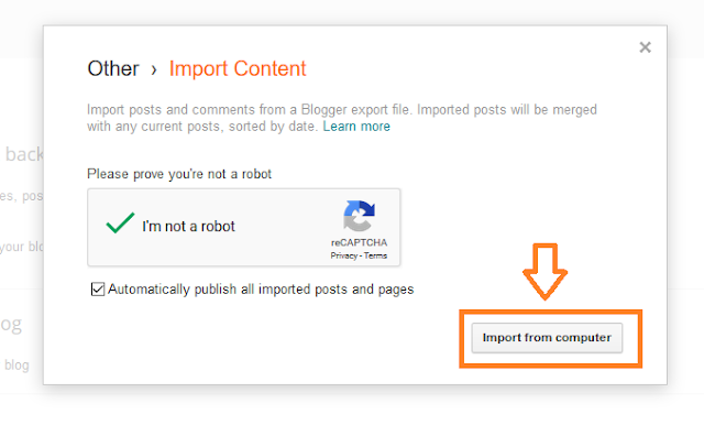 How To Import And Back Up Content In Blogger 3