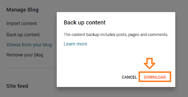 How To Import And Back Up Content In Blogger 8