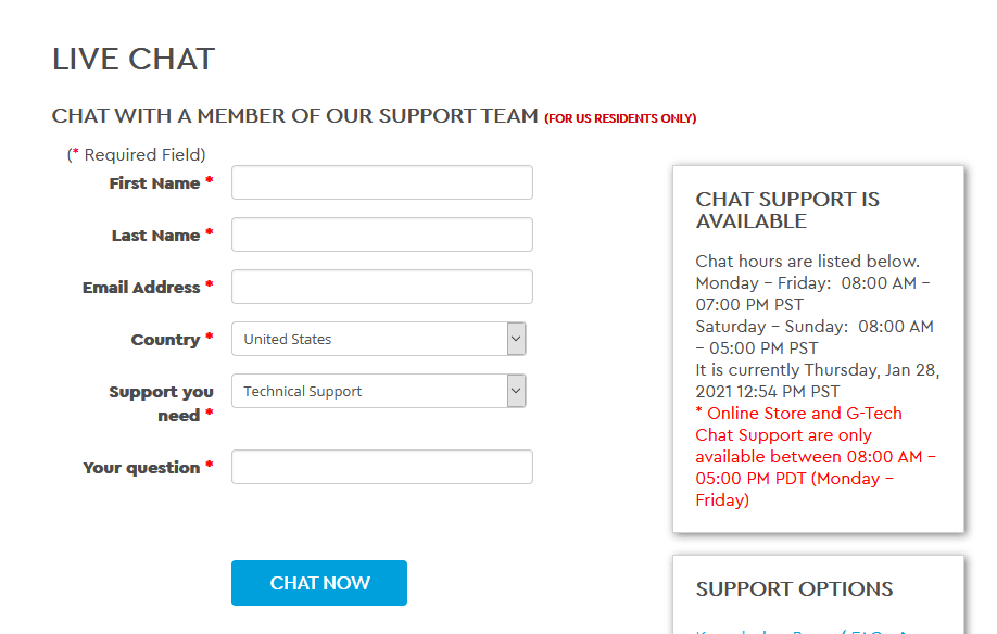 Wd support chat