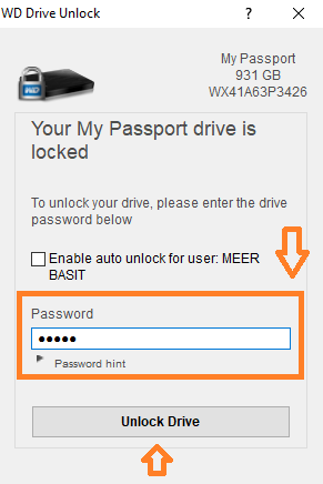 unlock my wd passport for mac