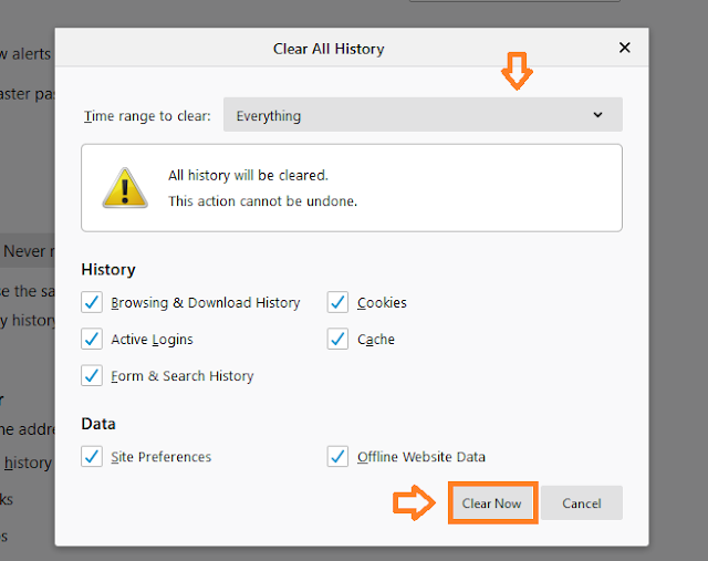 How To Clear History, Cookies, Cache In Chrome, Firefox, Opera And Microsoft Edge