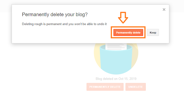 How To Delete/Restore Blogger Blog - Step By Step 6