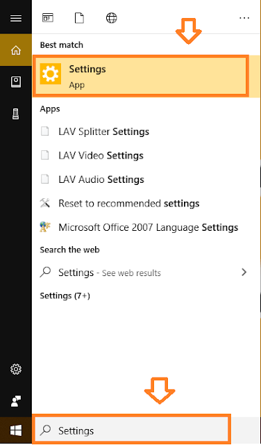 On Windows Search Bar type Settings. Click on the Settings.