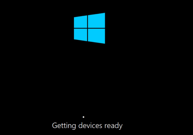 After the Restart, you may see this screen, Getting Devices Ready.