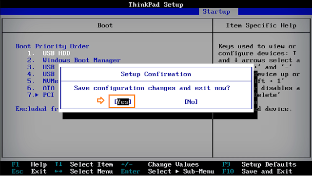 Press F10 key to Save & Exit. Press Enter on Yes.