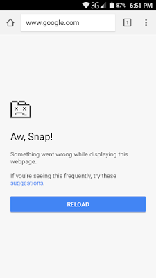 Aw, Snap! Something Went Wrong While Displaying This Webpage