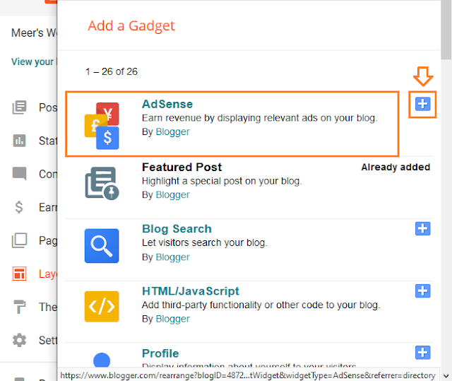 How To Display Google AdSense Ads In Blogger Blog | Monetize - Meer's World