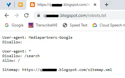 Add /robots.txt at the end of your blog URL and press enter