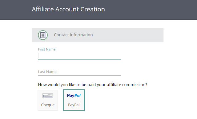 Enter First Name and Last name. Choose a Payment method.