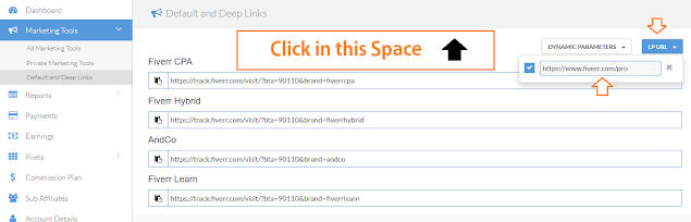 How to create deep links on Fiverr 2