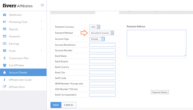 How to configure Payment methods on Fiverr 2