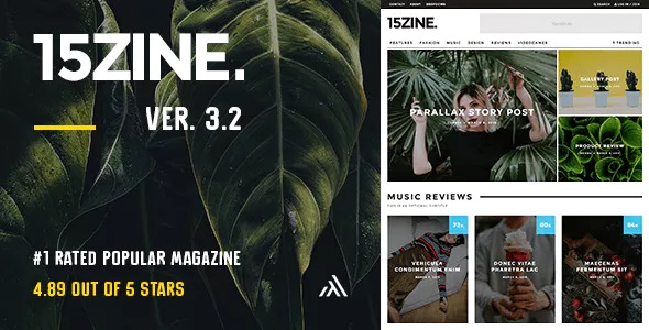 15Zine News and Magazine WordPress theme