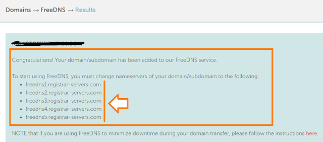 Copy these 5 nameservers into a notepad file.