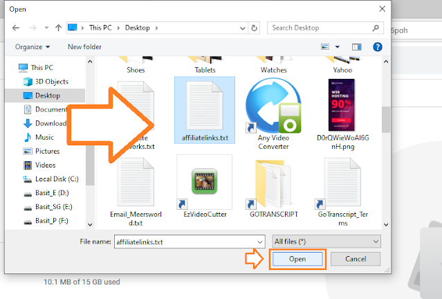 Upload File & Share File Link In Google Drive - Choose File