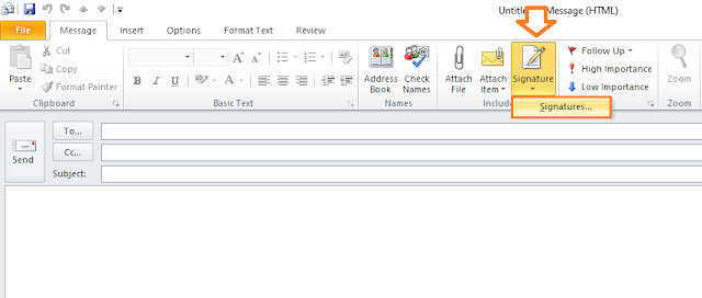 Click on the Signature icon. Click on the Signatures...