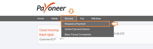 How To Send A Payment Request In Payoneer 1