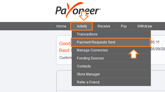 How to Cancel a Payment Request in Payoneer 1