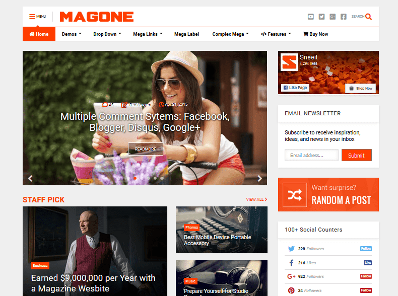 Magone News & magazine blogger template