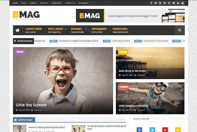 Responsive Blogger Templates For News & Magazine - BMAG