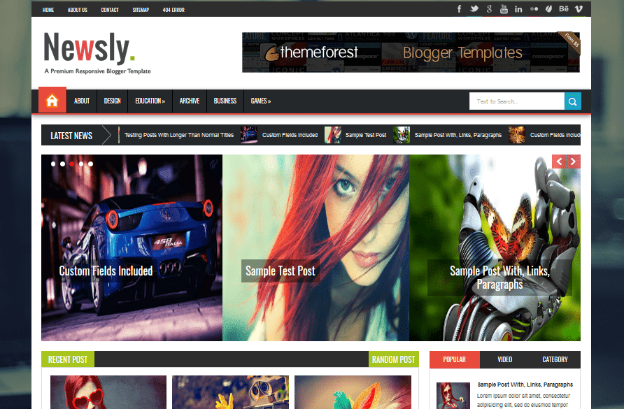 Newsly news & magazine blogger template