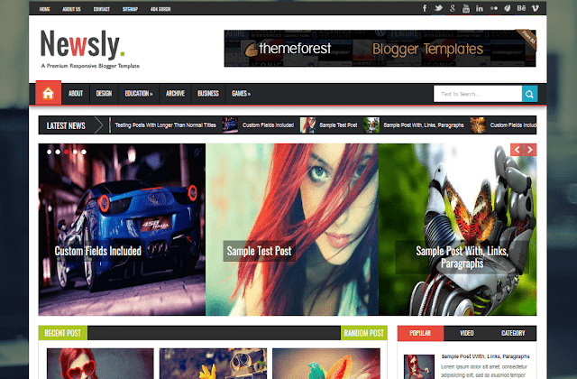 Responsive Blogger Templates For News & Magazine - Newsly