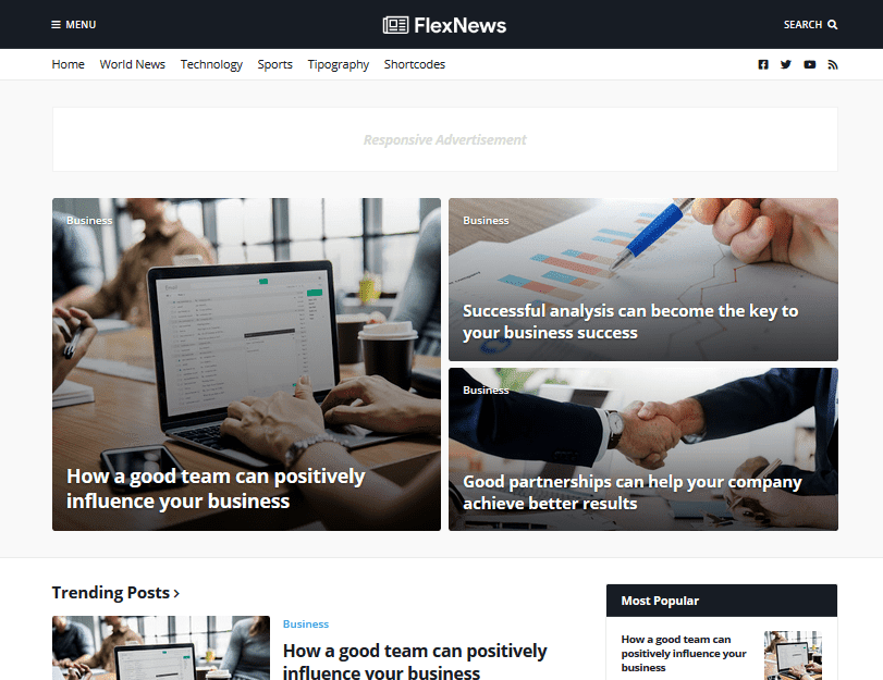 FlexNews news and magazine blogger templates
