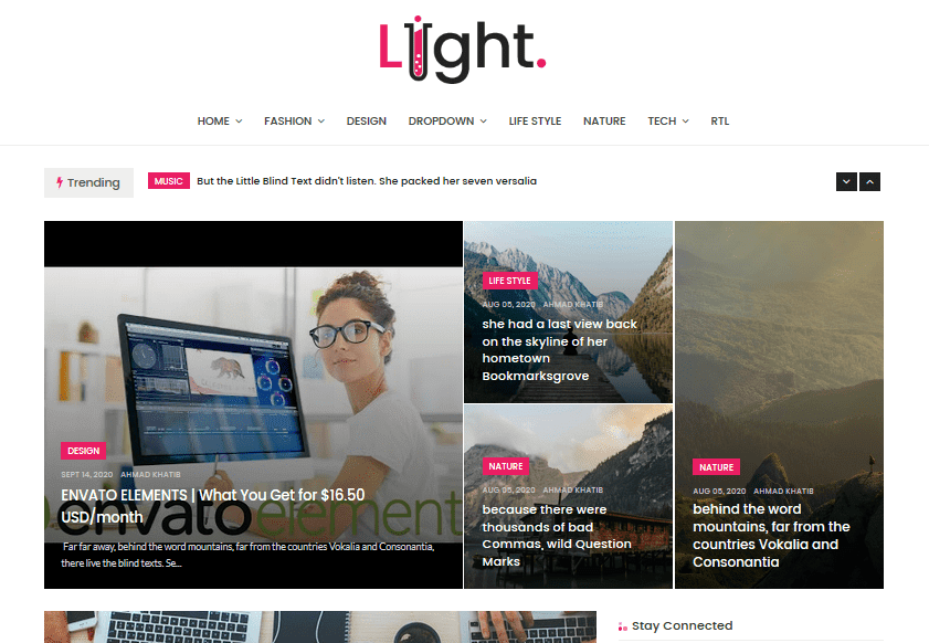 Light news and magazine blogger template