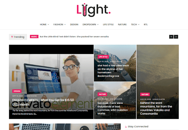 Responsive Blogger Templates For News & Magazine | Light