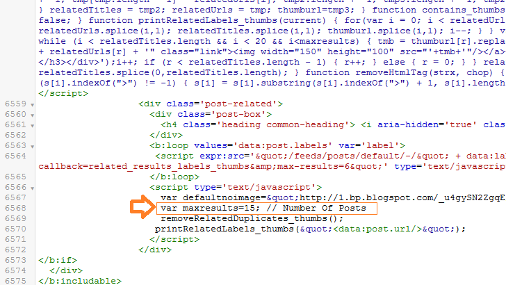 Once you Paste the code, scroll down slowly to find the line Var maxresults=