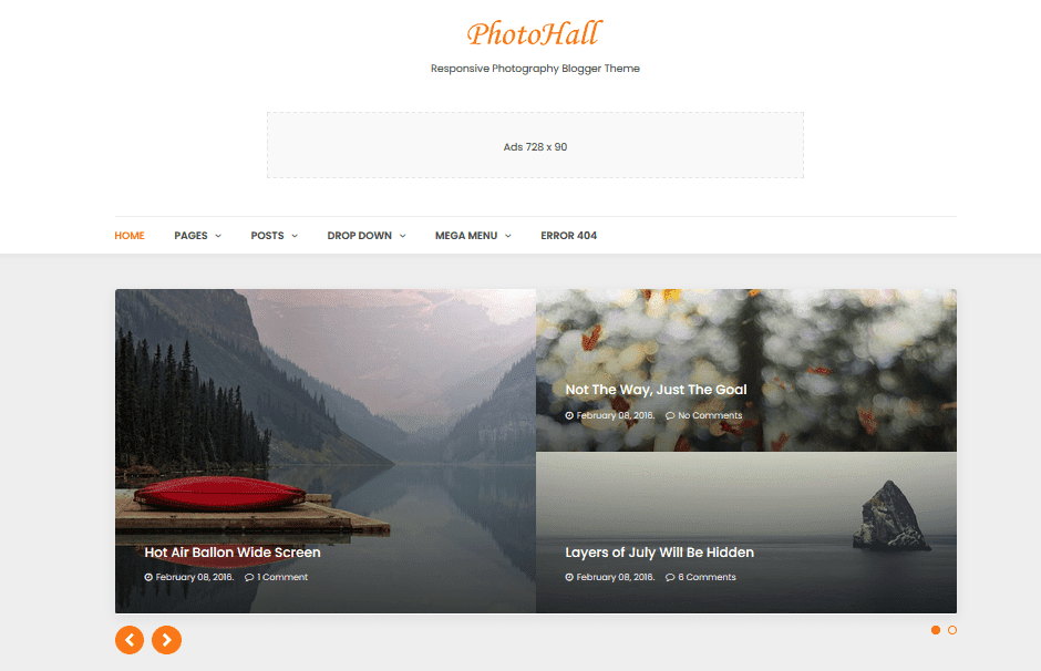 PhotoHall photography Blogger template