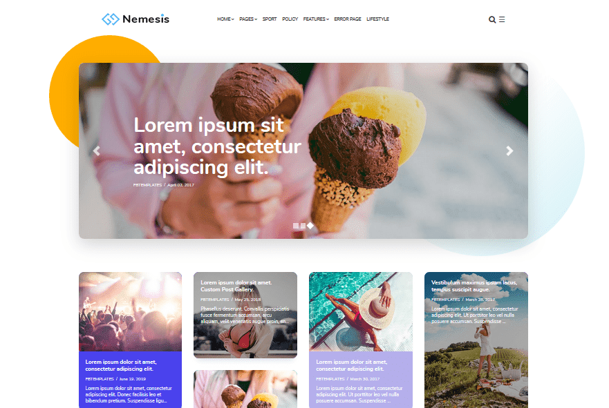 Nemesis travel & lifestyle Blogger template