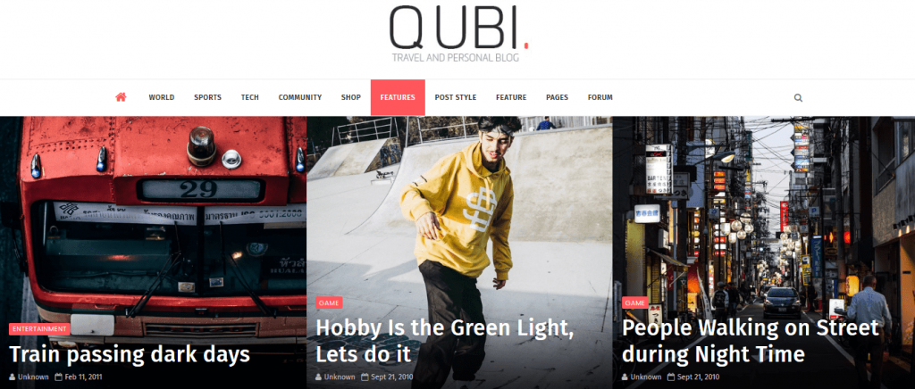 Qubi fantastic Blogger theme for travel, lifestyle, & personal blog websites. 