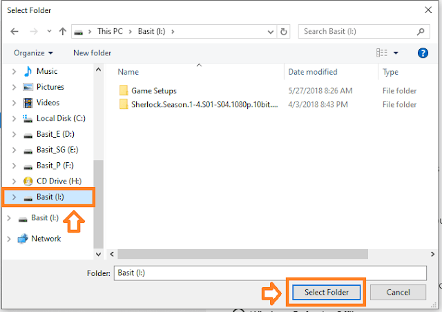 Select the Drive, USB drive, Folder, or Folder within drive that you want to scan.