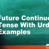 Future Continuous Tense With Urdu/English Examples