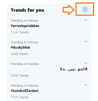 Twitter Doesn't Show Trends For You Settings Icon | Change Twitter Trends Location