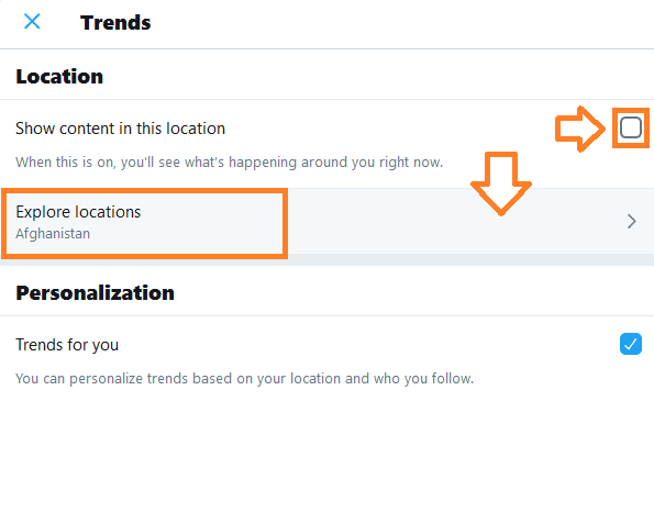 Twitter Doesn't Show Trends For You Settings Icon | Change Twitter Trends Location