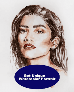 Get Unique watercolor portrait