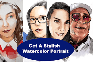 Get a stylish watercolor portrait from your images